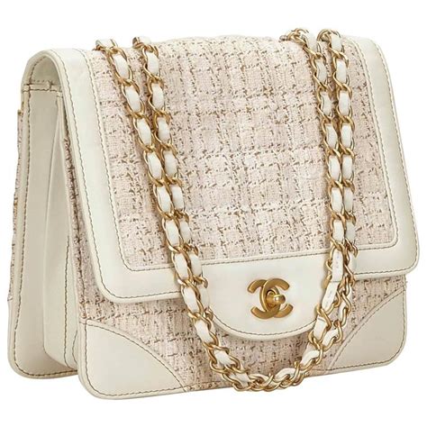 white fur chanel bag|tweed chanel style bag.